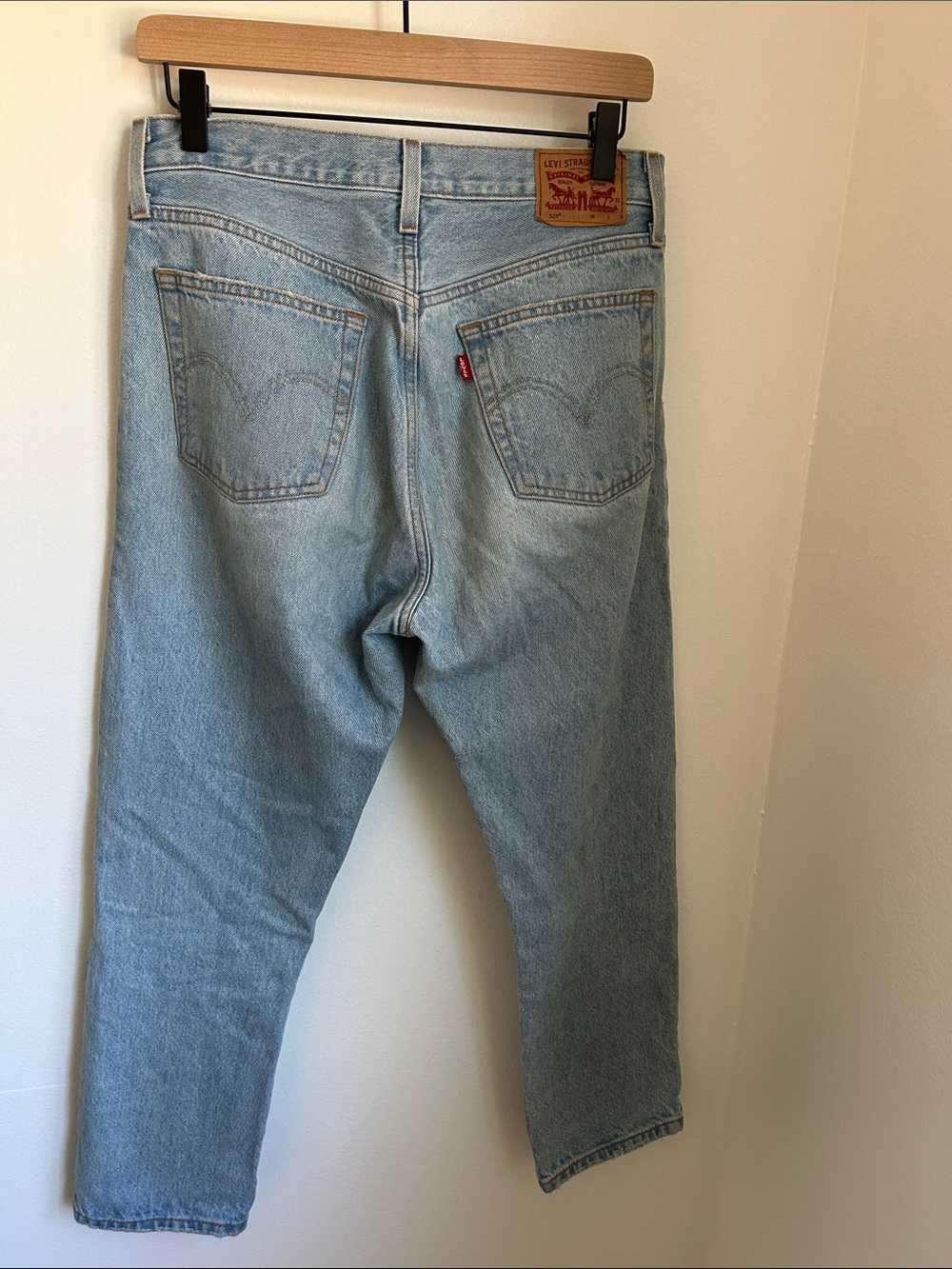 Levi's 501 Light Wash Jeans, W28 L26, Red Tab, Straight Leg